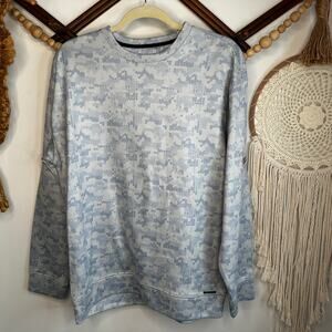 Swannies Knox Fleece Blue Gray Golf Pullover Sweatshirt